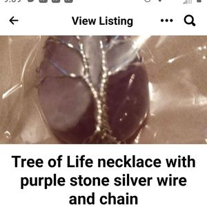 Tree of life stone pendant and chain